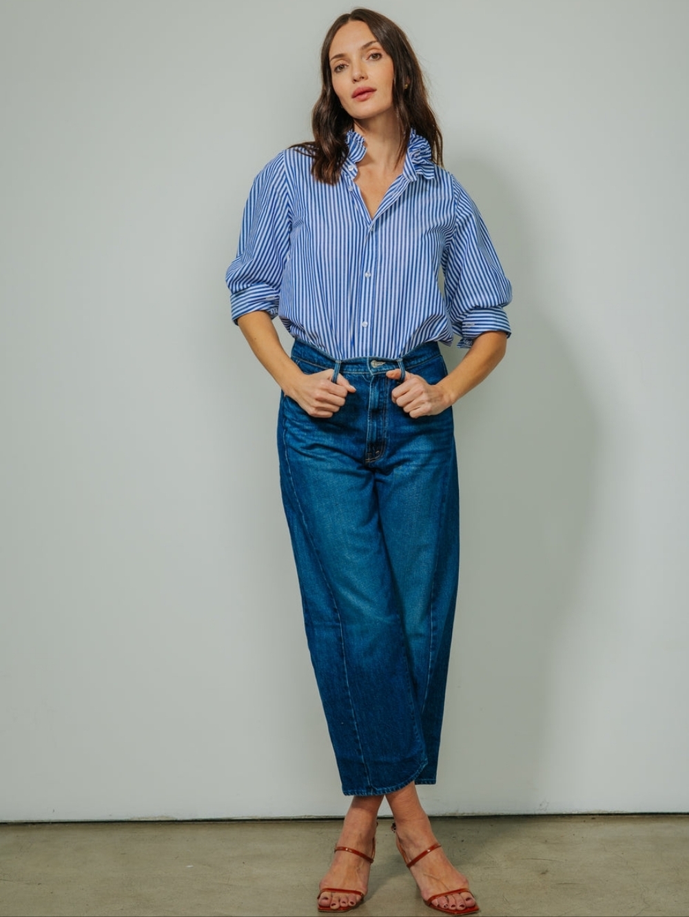 KMJ Southern Lover Blue & White Stripe Size Small